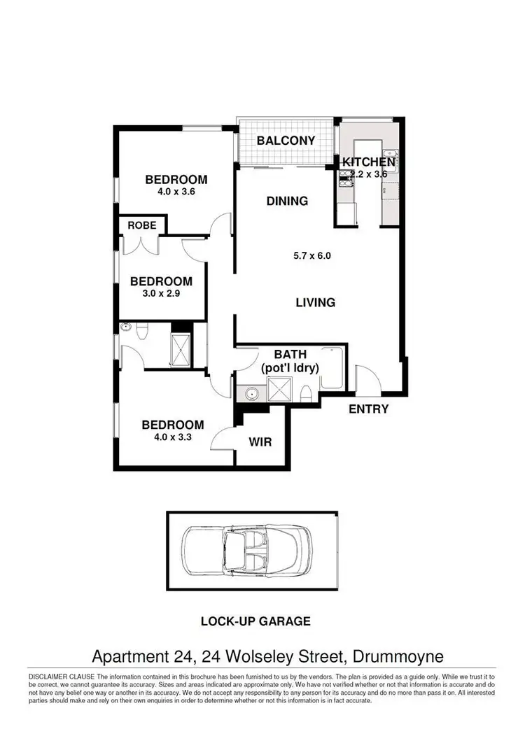 Floorplan of Homely apartment listing, 24/24 Wolseley Street, Drummoyne NSW 2047