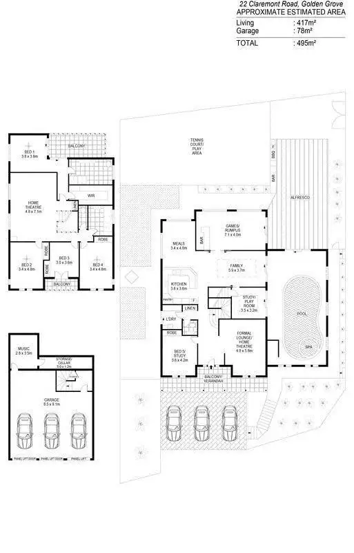 Floorplan of Homely house listing, 22 Claremont Road, Golden Grove SA 5125