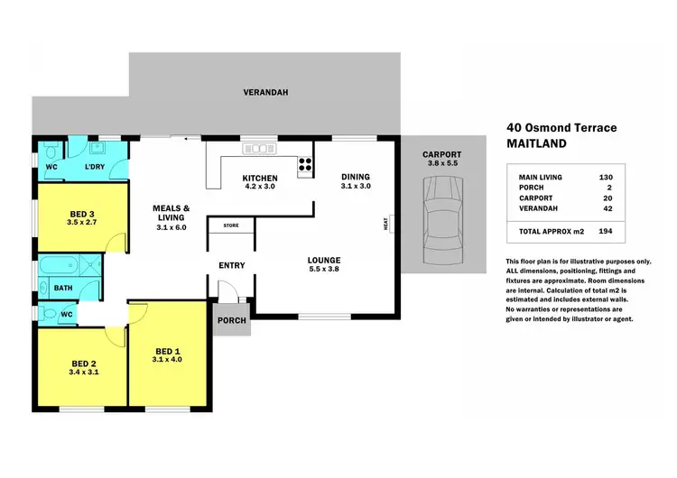 Floorplan of Homely house listing, 40 Osmond Street, Maitland SA 5573