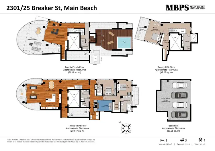 Floorplan of Homely apartment listing, 2301/25 Breaker Street, Main Beach QLD 4217