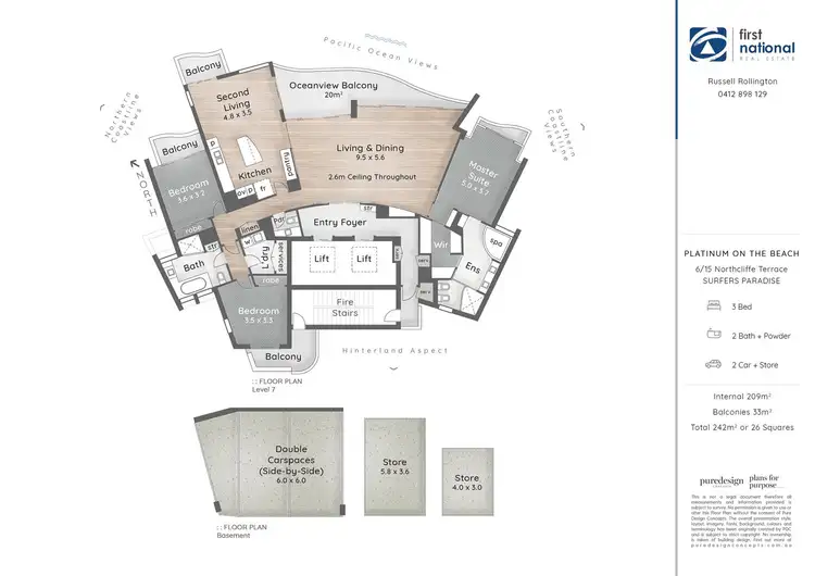 Floorplan of Homely apartment listing, 6 'Platinum on the Beach' 15 Northcliffe Terrace, Surfers Paradise QLD 4217