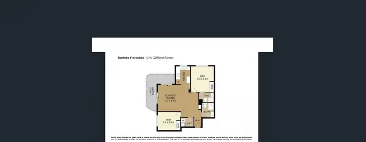 Floorplan of Homely apartment listing, 17/4 Clifford Street, Surfers Paradise QLD 4217