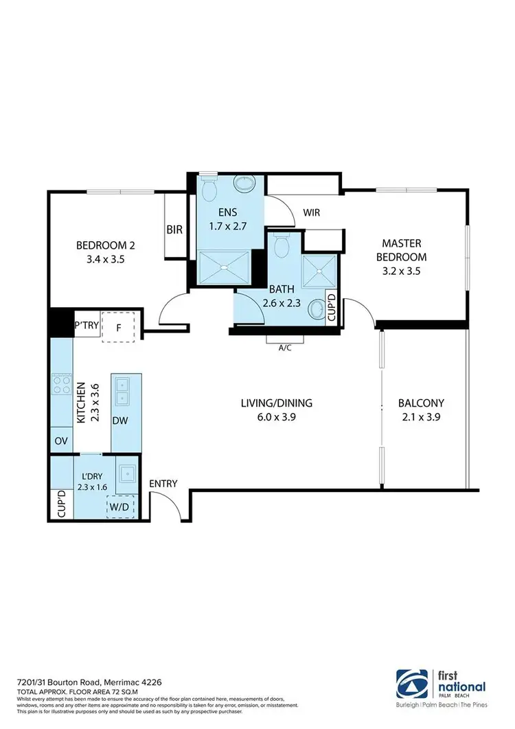 Floorplan of Homely apartment listing, 7201/31 Bourton Road, Merrimac QLD 4226