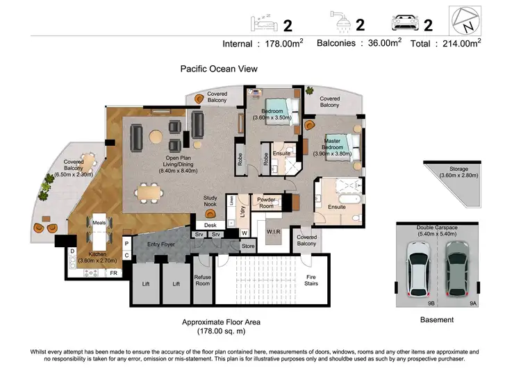 Floorplan of Homely apartment listing, 9/11 Peak Avenue, Main Beach QLD 4217