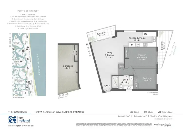 Floorplan of Homely apartment listing, 13/59a Peninsular Drive, Surfers Paradise QLD 4217
