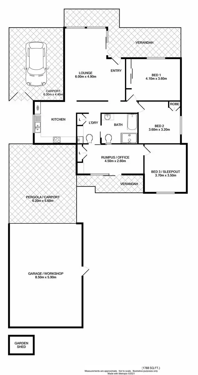 Floorplan of Homely house listing, 13 Dick Street, Wodonga VIC 3690