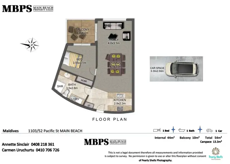 Floorplan of Homely apartment listing, 1103/46-52 Pacific Street, Main Beach QLD 4217