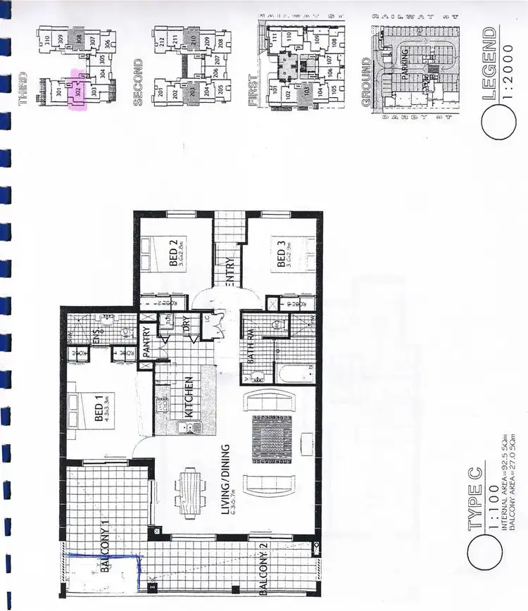 Floorplan of Homely apartment listing, 302/185 Darby Street, Cooks Hill NSW 2300