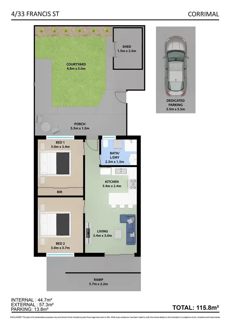 Floorplan of Homely unit listing, 4/33 Francis Street, Corrimal NSW 2518