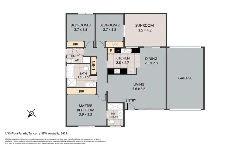 Floorplan of Homely villa listing, 1/13 Flora Parade, Tuncurry NSW 2428