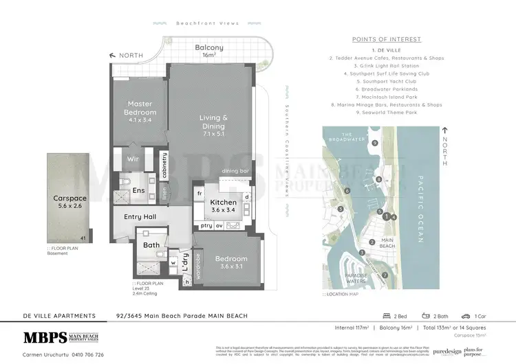 Floorplan of Homely apartment listing, 92/3645 Main Beach Parade, Main Beach QLD 4217