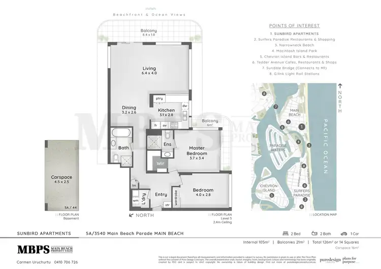 Floorplan of Homely apartment listing, 5A/3540 Main Beach Parade, Main Beach QLD 4217