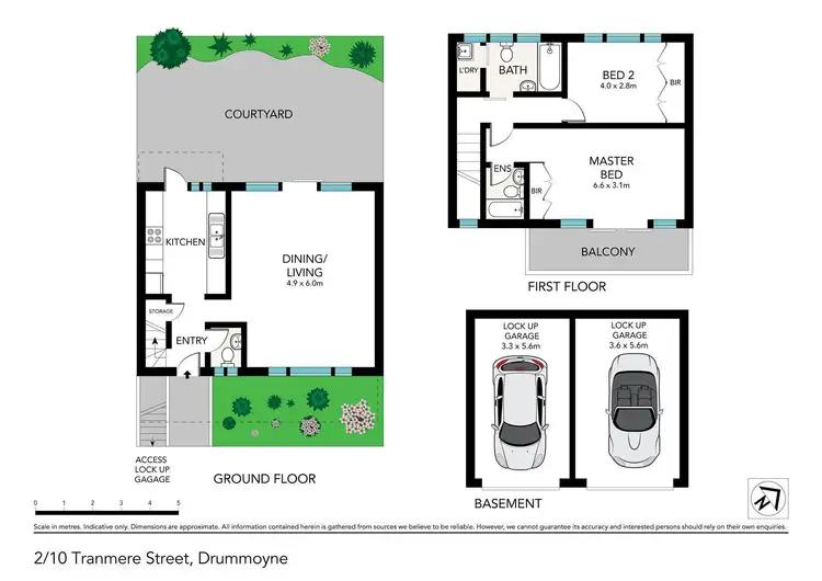 Floorplan of Homely townhouse listing, 2/10 Tranmere Street, Drummoyne NSW 2047