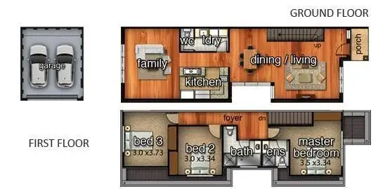 Floorplan of Homely townhouse listing, 43 David Street, Knoxfield VIC 3180