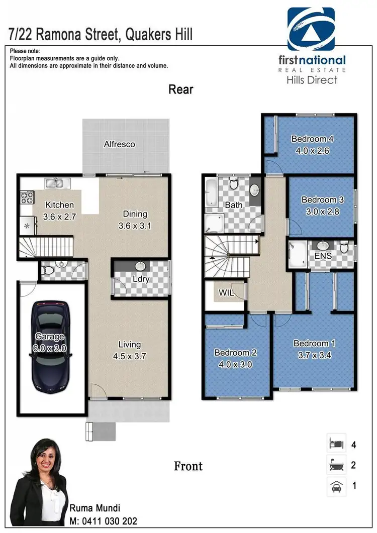 Floorplan of Homely townhouse listing, 7/22 Ramona Street, Quakers Hill NSW 2763