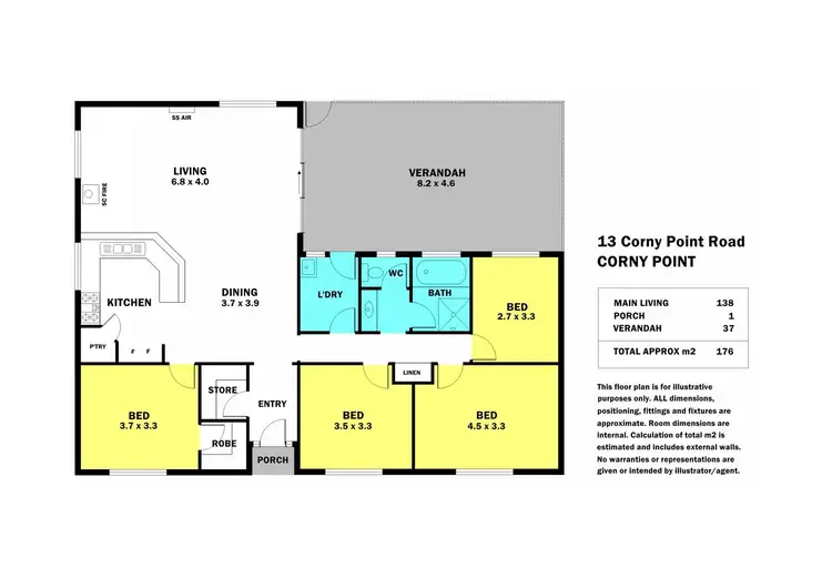 Floorplan of Homely house listing, 13 Corny Point Road, Corny Point SA 5575