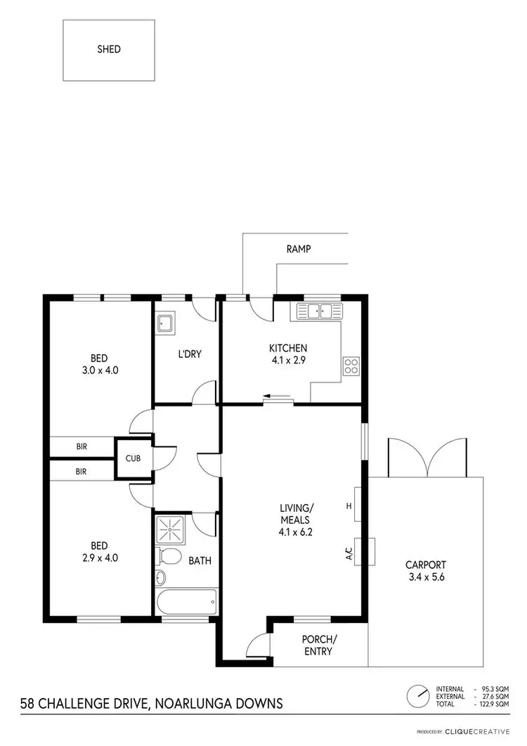 Floorplan of Homely house listing, 58 Challenge Drive, Noarlunga Downs SA 5168