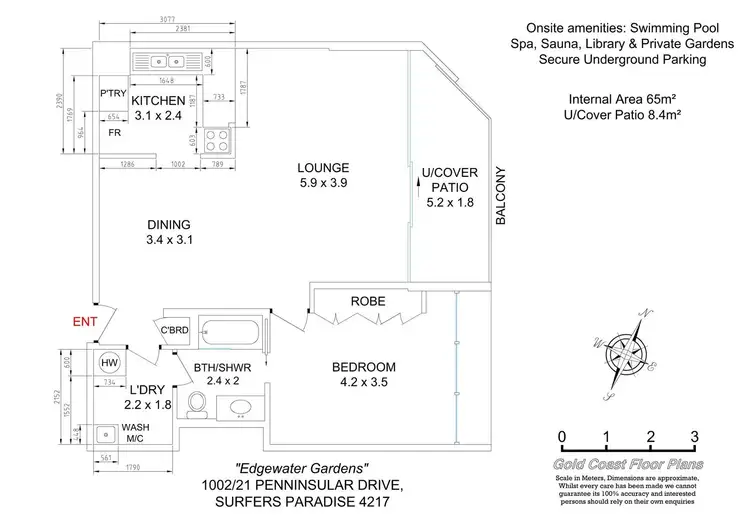 Floorplan of Homely apartment listing, 1002/21 Peninsular Drive, Surfers Paradise QLD 4217
