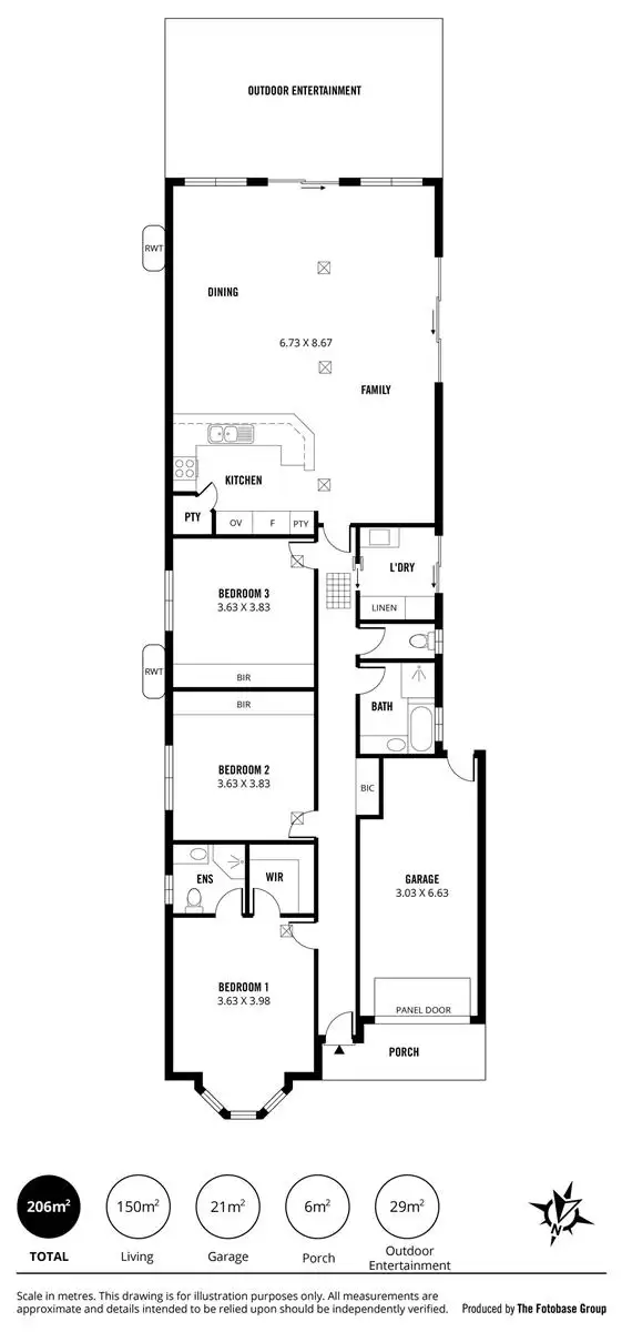 Floorplan of Homely house listing, 93A Halsey Road, Fulham SA 5024