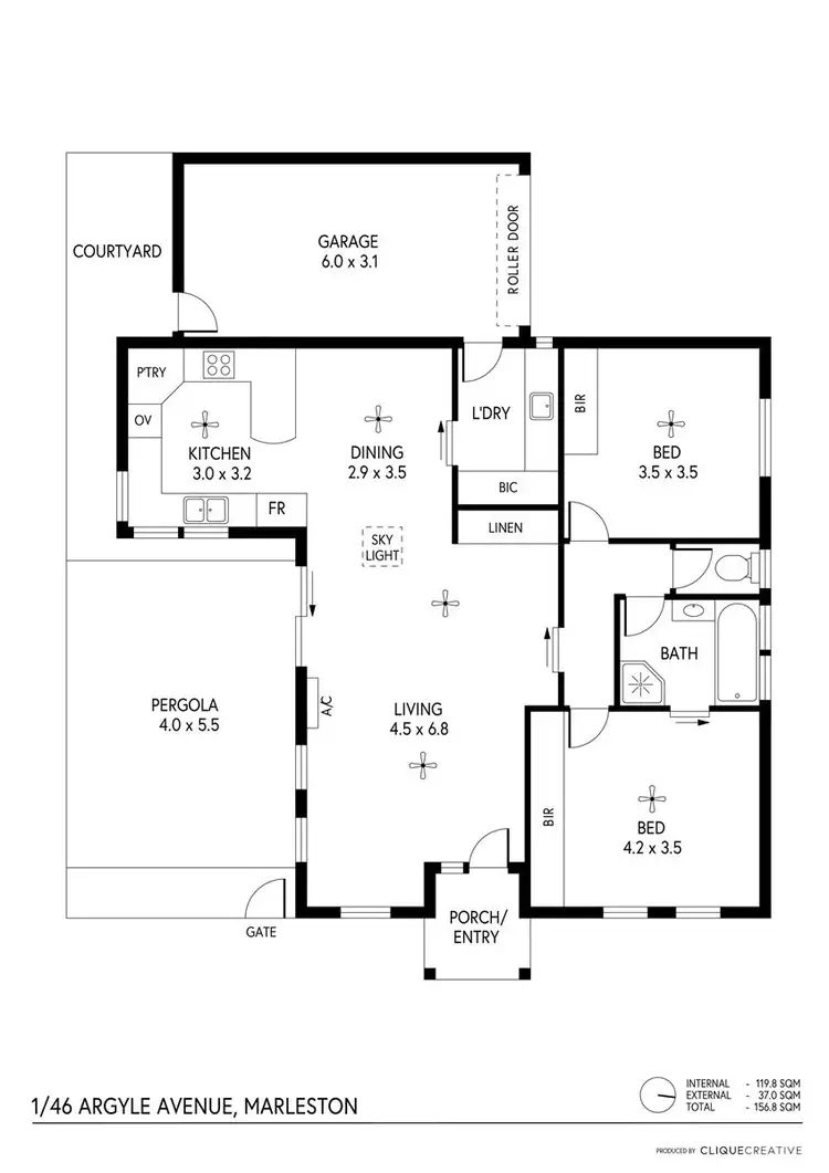 Floorplan of Homely unit listing, 1/46 Argyle Avenue, Marleston SA 5033