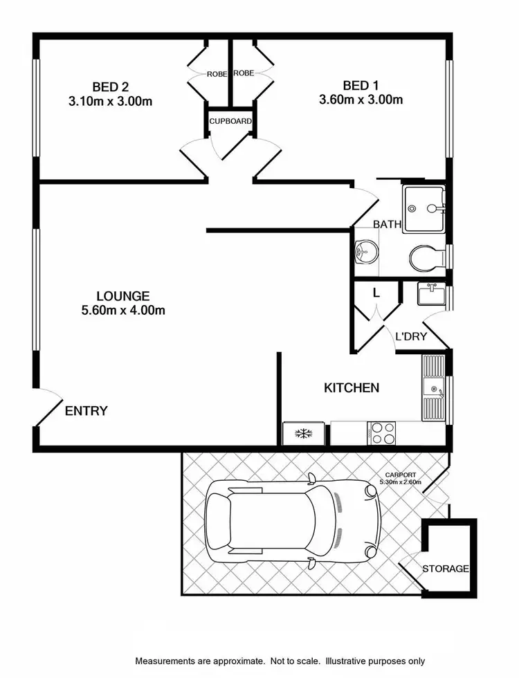 Floorplan of Homely unit listing, 1/407 Bevan Street, Lavington NSW 2641