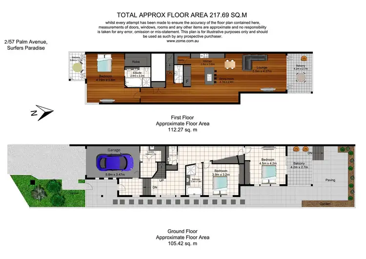 Floorplan of Homely villa listing, 2/57 Palm Avenue, Surfers Paradise QLD 4217