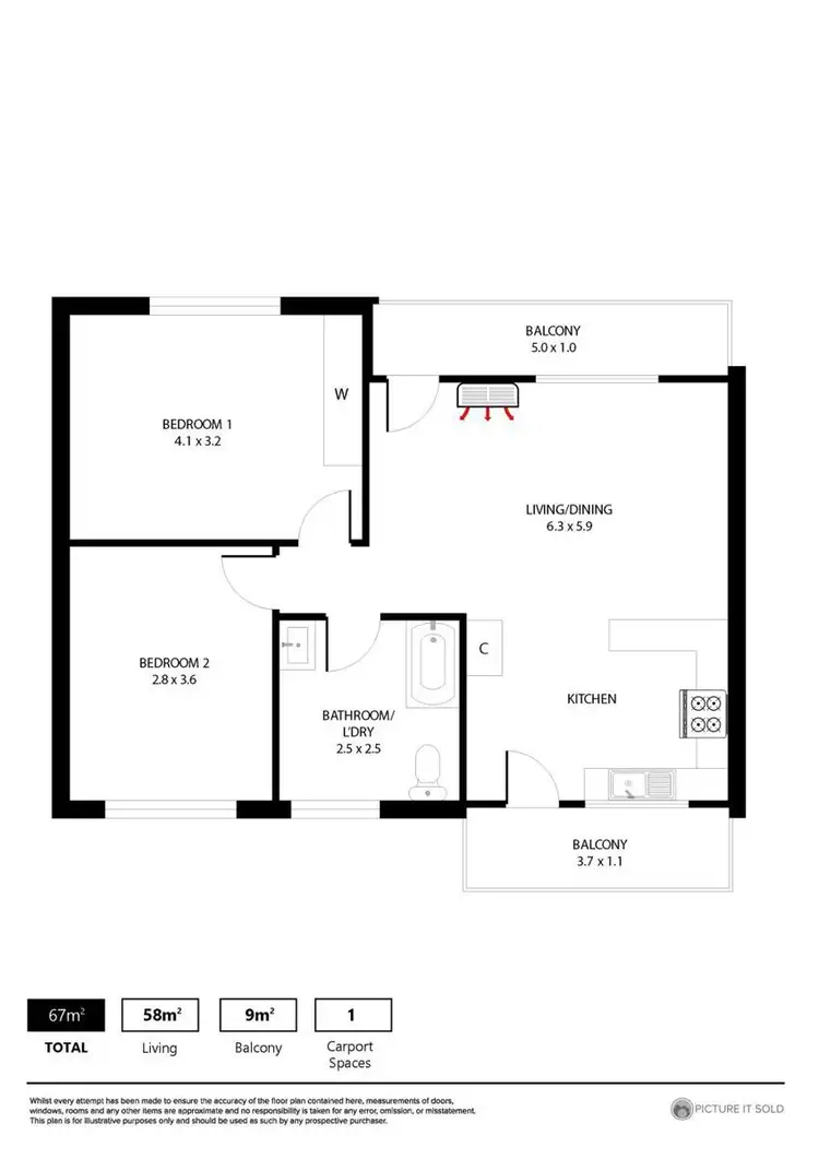 Floorplan of Homely unit listing, 3/141 Cross Road, Westbourne Park SA 5041
