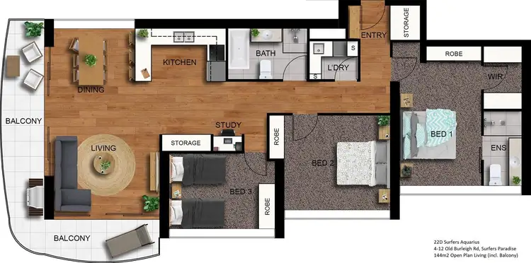 Floorplan of Homely apartment listing, 4 Old Burleigh Road, Surfers Paradise QLD 4217