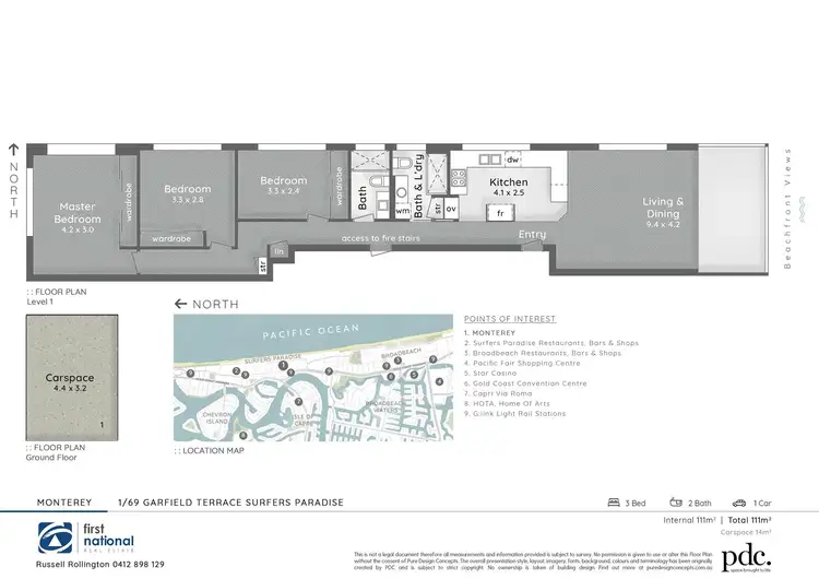 Floorplan of Homely apartment listing, 1/69 Garfield Terrace, Surfers Paradise QLD 4217