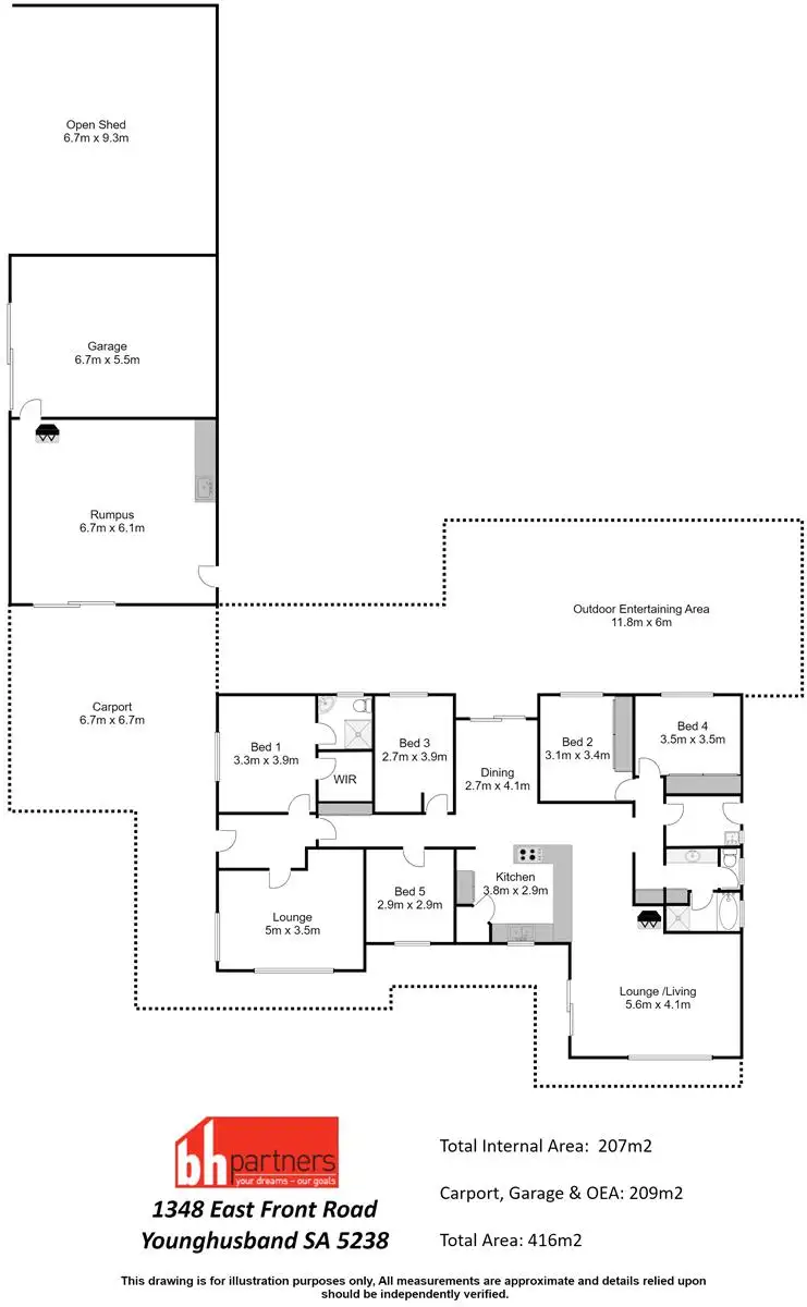 Floorplan of Homely house listing, 1348 East Front Road, Younghusband SA 5238