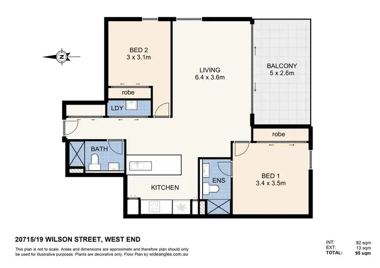 Floorplan of Homely apartment listing, 20715/19 Wilson Street, West End QLD 4101
