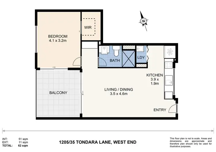 Floorplan of Homely apartment listing, 1205/35 Tondara (rogers St) Lane, West End QLD 4101
