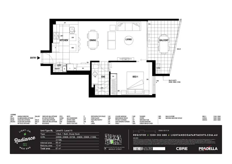 Floorplan of Homely apartment listing, 20509/11-15 Beesley Street, West End QLD 4101