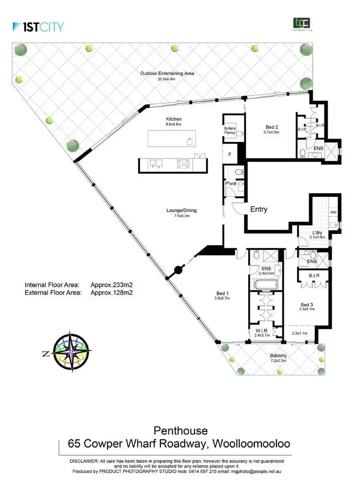 Floorplan of Homely apartment listing, Penthouse/65 Cowper Wharf Road, Woolloomooloo NSW 2011