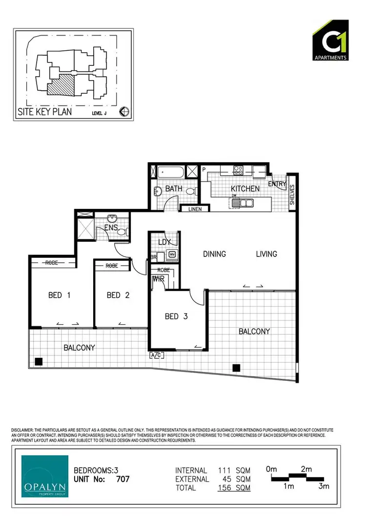 Floorplan of Homely apartment listing, Level 7/1 Kingsmill Street, Chermside QLD 4032