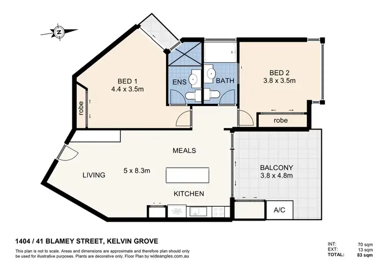 Floorplan of Homely apartment listing, 1404/41 Blamey Street, Kelvin Grove QLD 4059