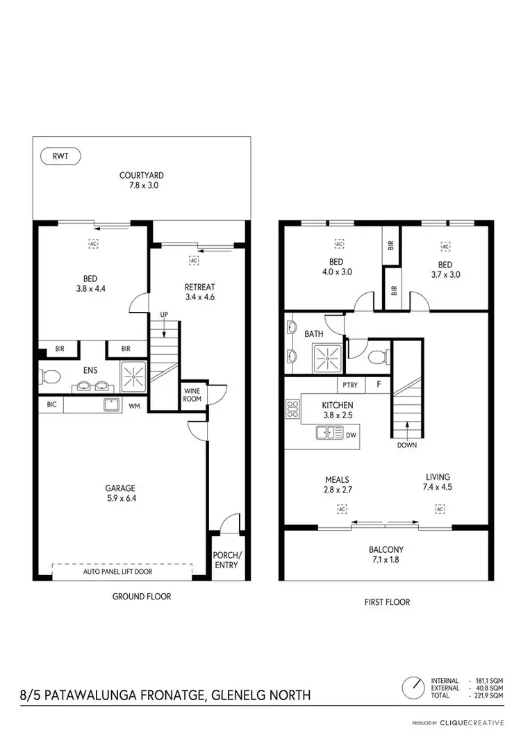 Floorplan of Homely house listing, 8/5 Patawalonga Frontage, Glenelg North SA 5045