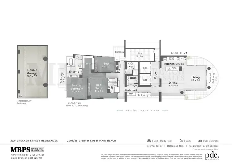 Floorplan of Homely apartment listing, 2201/25 Breaker Street, Main Beach QLD 4217