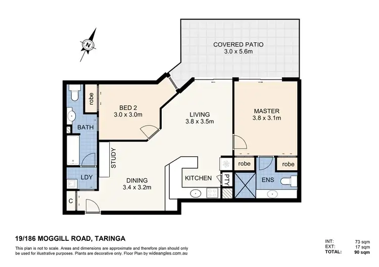 Floorplan of Homely apartment listing, 19/186 Moggill Road, Taringa QLD 4068
