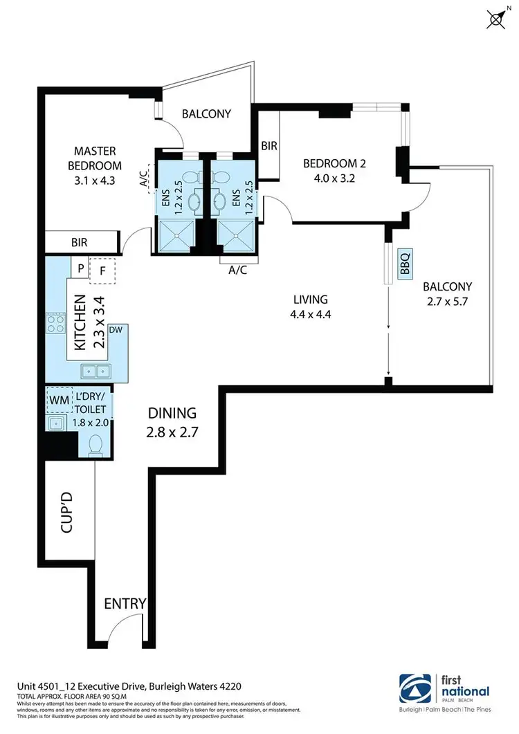 Floorplan of Homely apartment listing, 4501/12-14 Executive Drive, Burleigh Waters QLD 4220