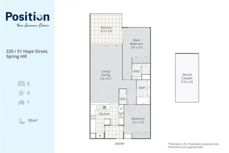 Floorplan of Homely apartment listing, 229/51 Hope Street, Spring Hill QLD 4000