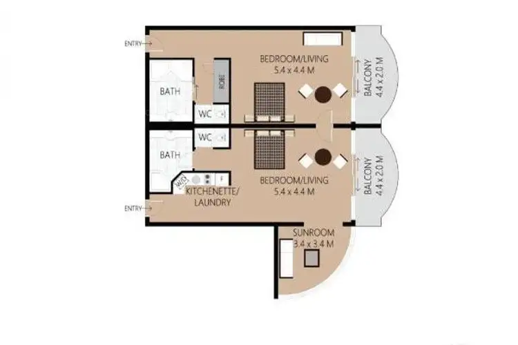 Floorplan of Homely apartment listing, 1203/2801-2833 Gold Coast Highway, Surfers Paradise QLD 4217