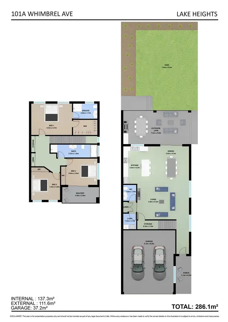 Floorplan of Homely semi-detached listing, 101A Whimbrel Avenue, Lake Heights NSW 2502