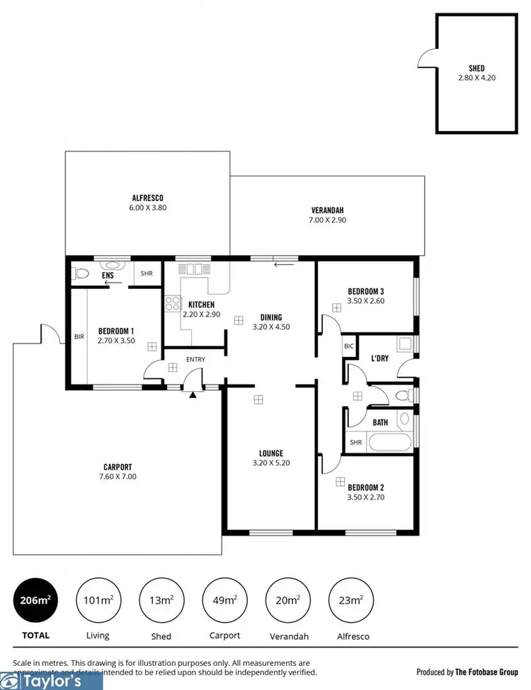 Floorplan of Homely house listing, 1 Border Court, Paralowie SA 5108