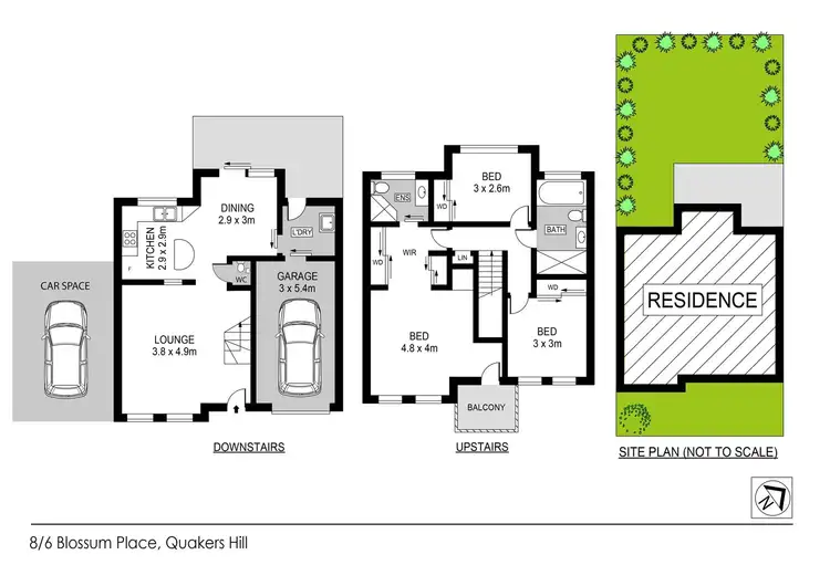 Floorplan of Homely townhouse listing, 8/6 Blossom Place, Quakers Hill NSW 2763