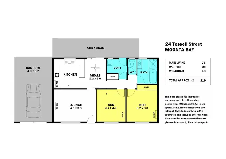 Floorplan of Homely house listing, 24 Tossell Street, Moonta Bay SA 5558