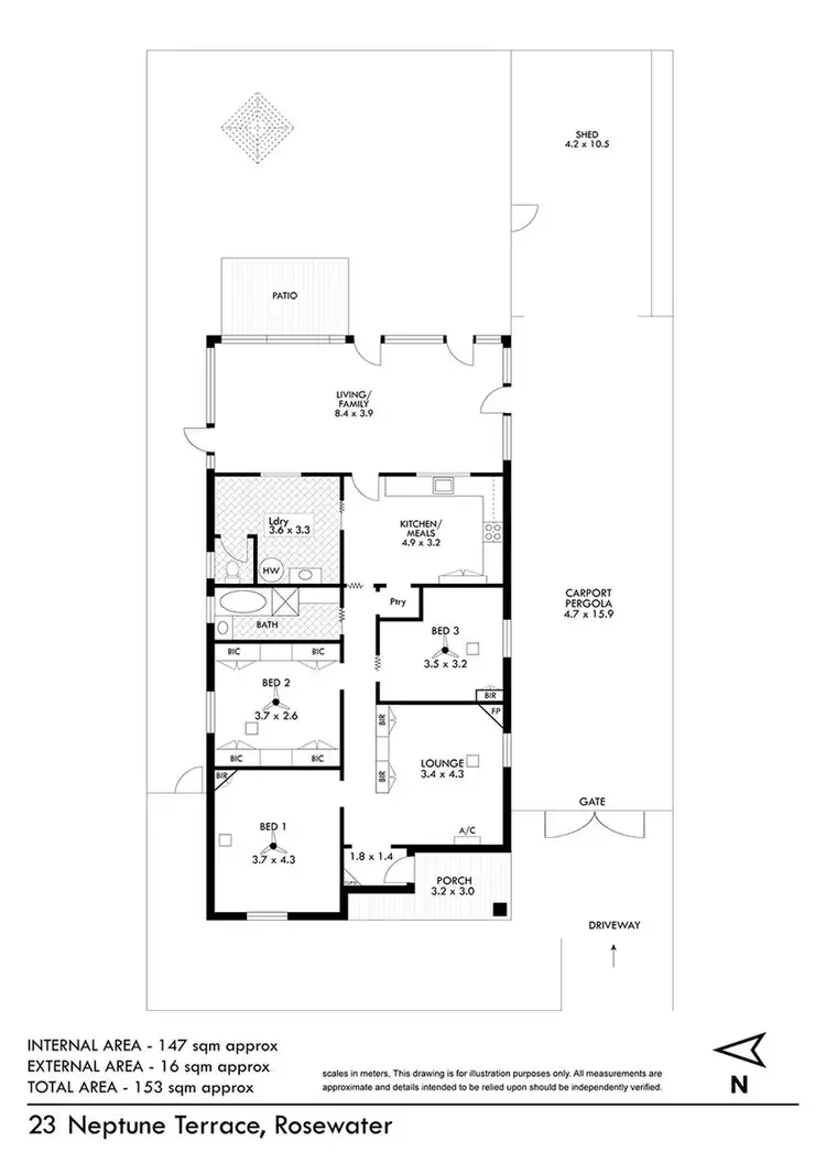 Floorplan of Homely house listing, 23 Neptune Terrace, Rosewater SA 5013