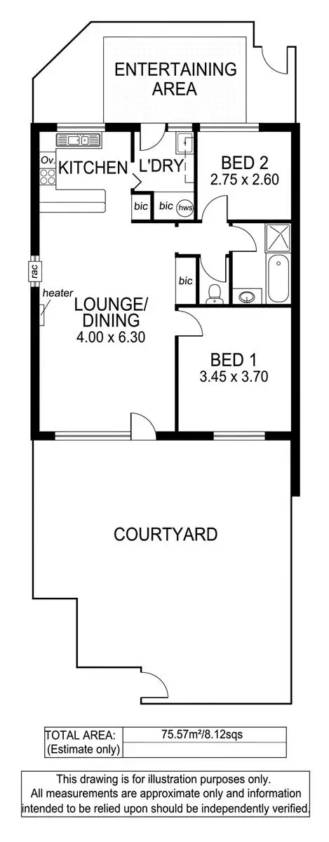Floorplan of Homely unit listing, 1/169 Brighton Road, Somerton Park SA 5044
