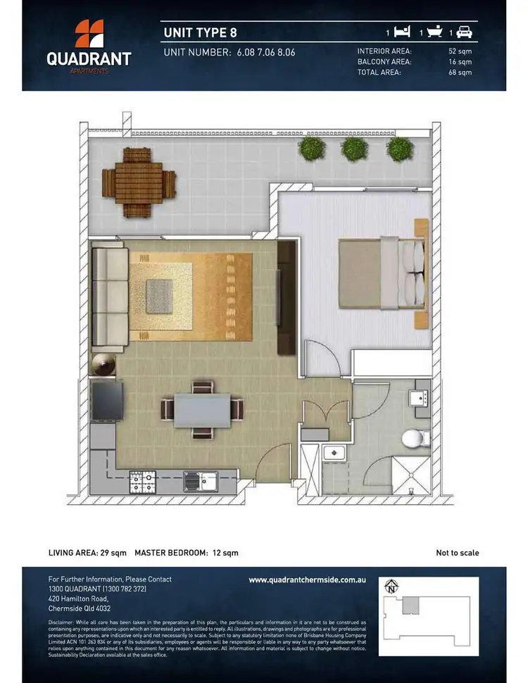Floorplan of Homely apartment listing, 608/428 Hamilton Road, Chermside QLD 4032