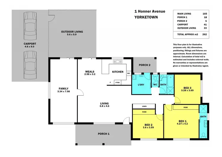 Floorplan of Homely house listing, 1 Honner Avenue, Yorketown SA 5576